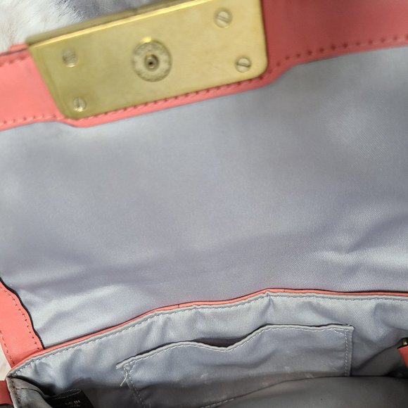 Coach Pink Coral Glove leather Wristlet with Gray satin lining - Picture 5 of 7
